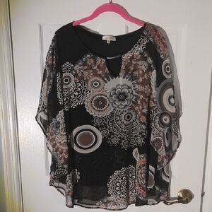 Lavish Black and Brown Floral Blouse